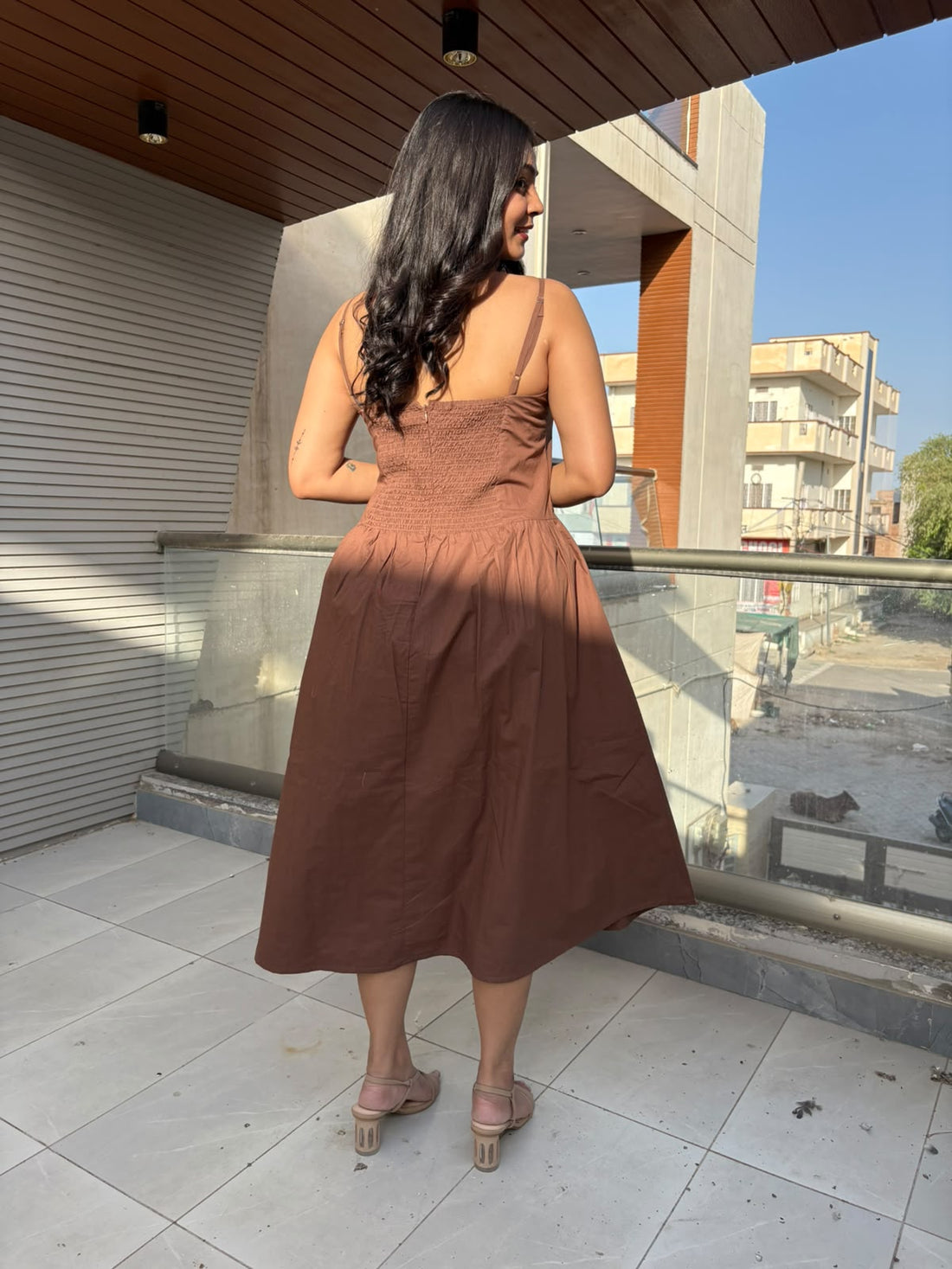 Elina Brown Corset Dress
