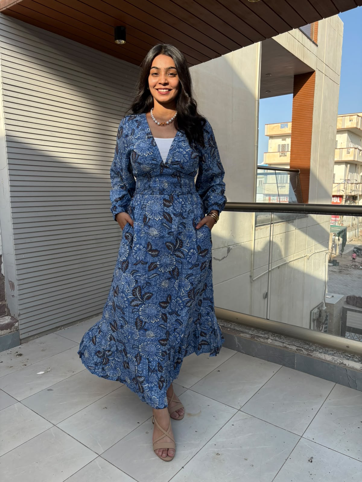 Cotton printed Midi